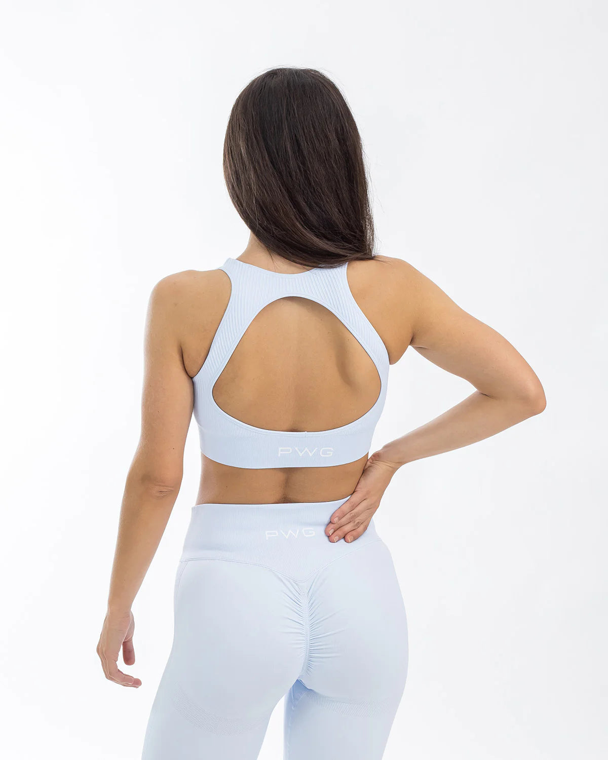 Boost+ Open Back Sports Bra - Light Blue