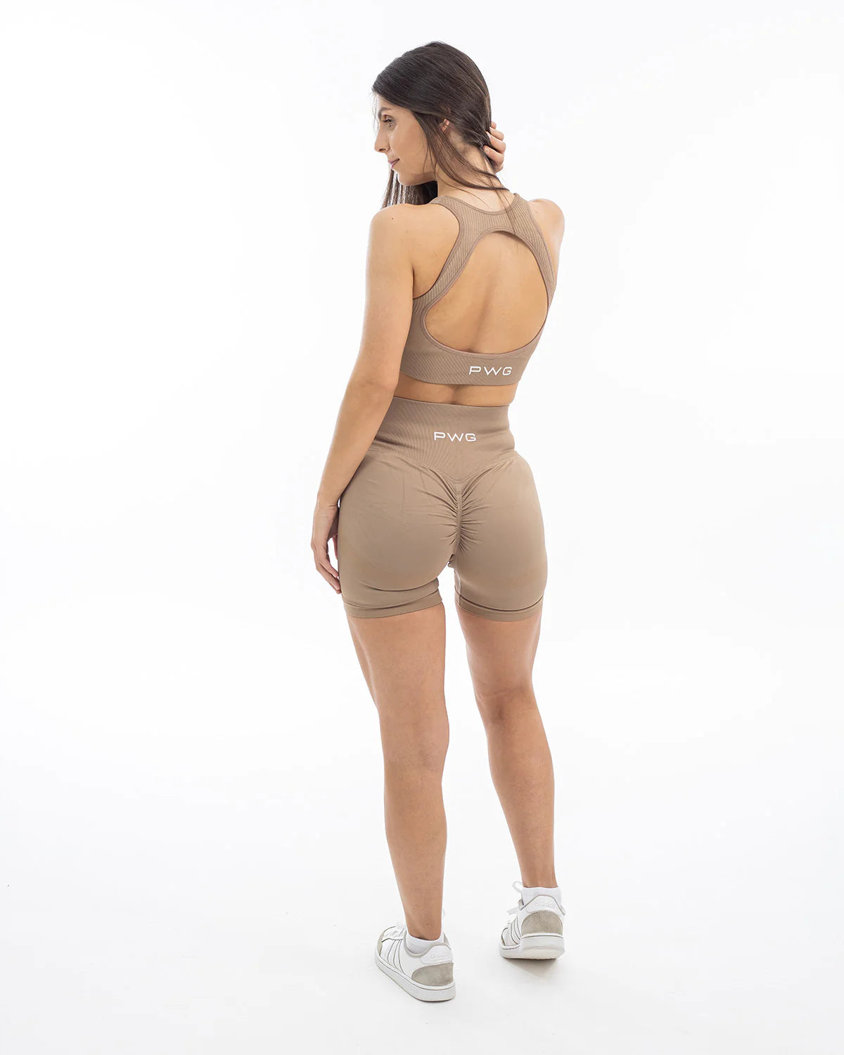 Boost+ High Waisted Scrunch Shorts - Brown