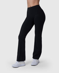 Shop Lily Align Soft Flared Leggings in black, high-waisted flared leggings – front view