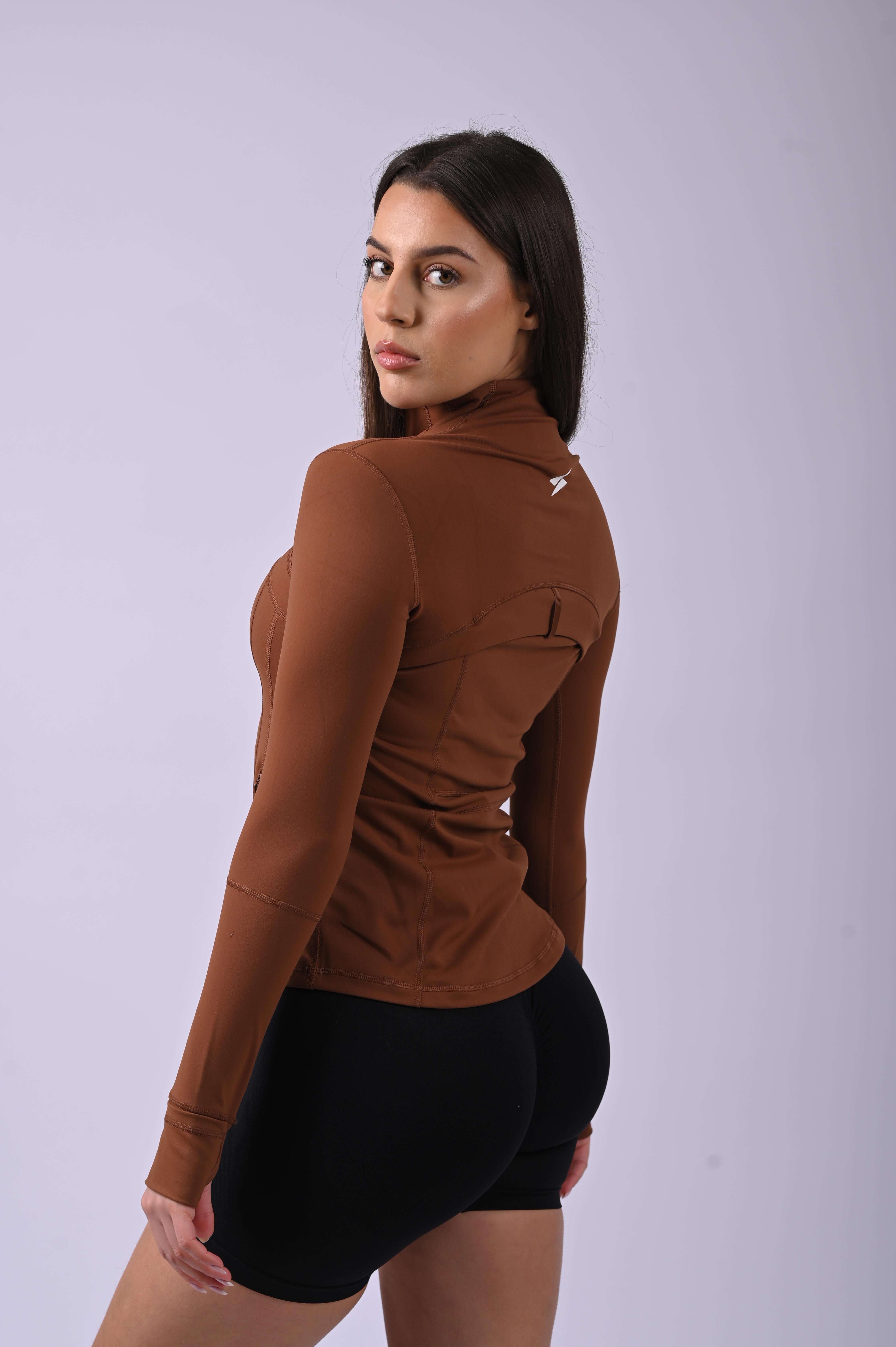 Form Long Sleeve Zip Jacket - Brown