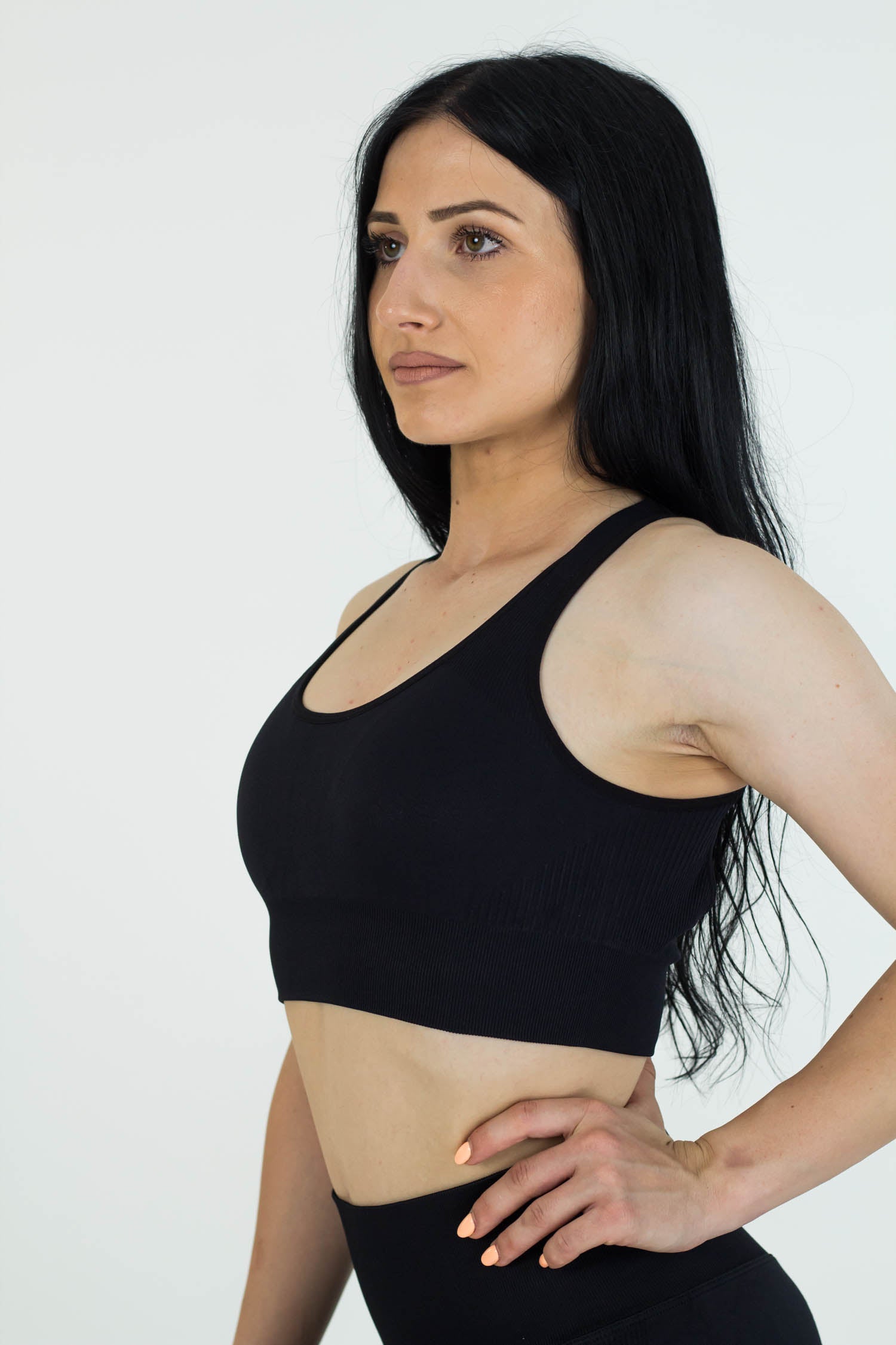 Boost+ Open Back Sports Bra - Black