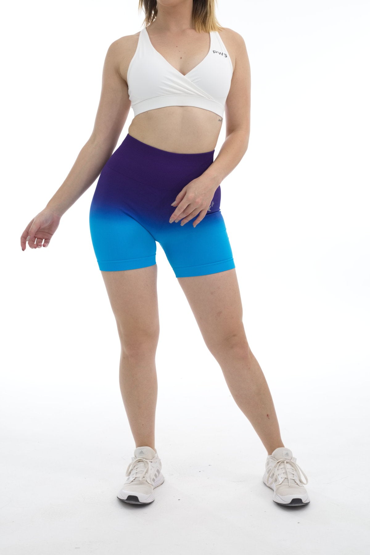 Ombré Scrunch Shorts - Ice Blue