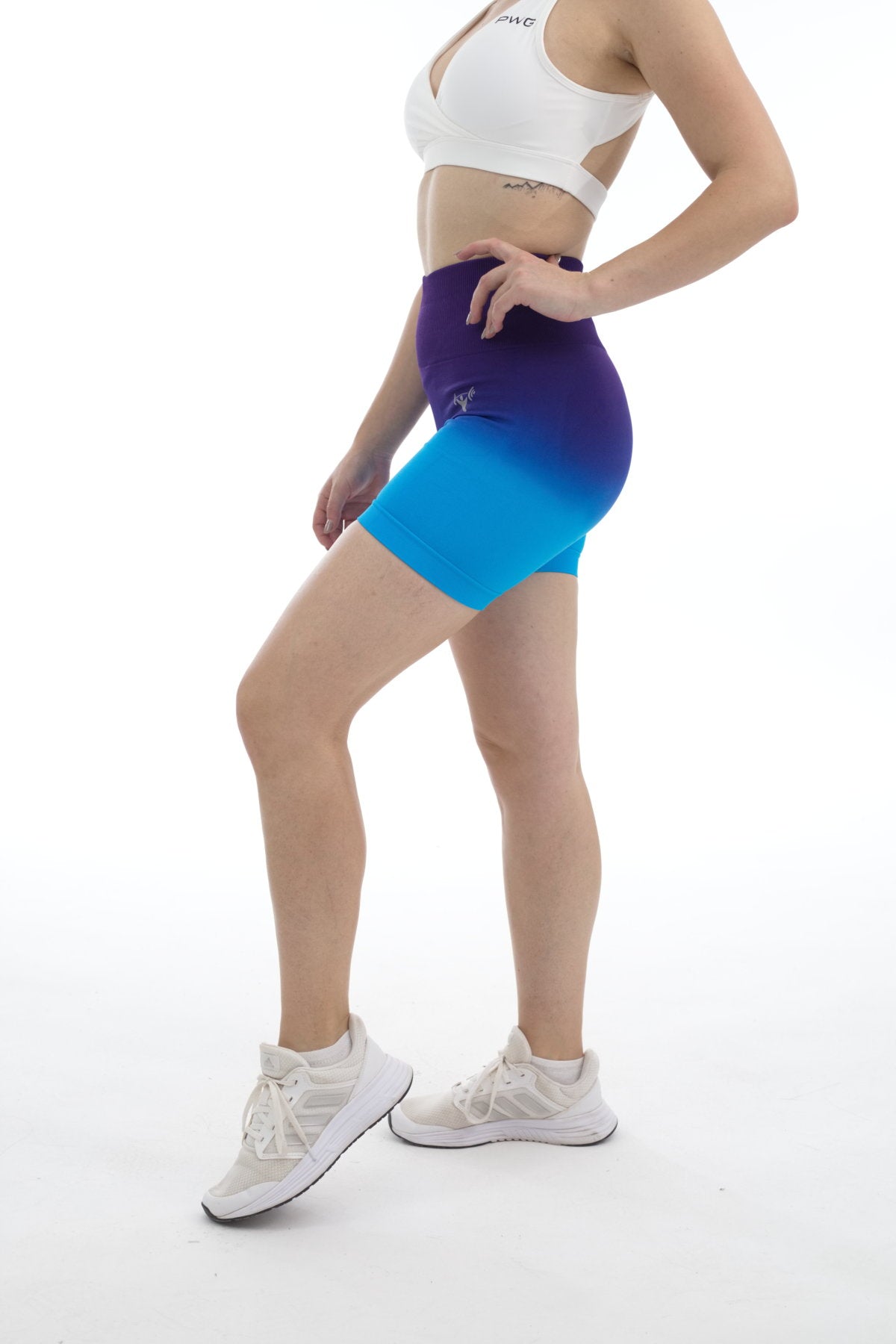Ombré Scrunch Shorts - Ice Blue