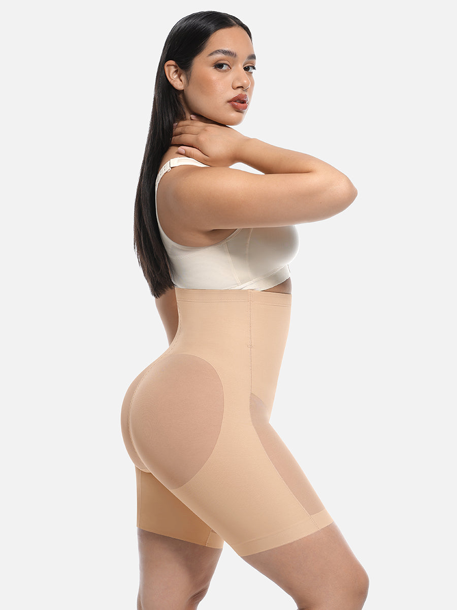 Power Silhouette Shaping Shorts in nude – side view