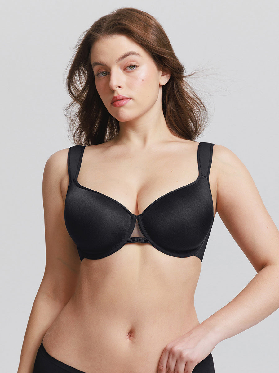 Shop Lily SoftHalo Wireless Bra in black, wireless T-shirt bra – front view