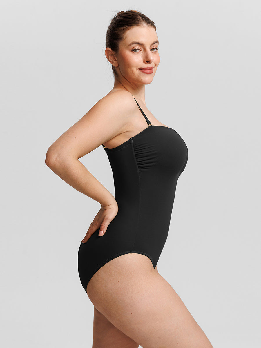 Silhouette One-Piece Swimsuit in black – three-quarter view