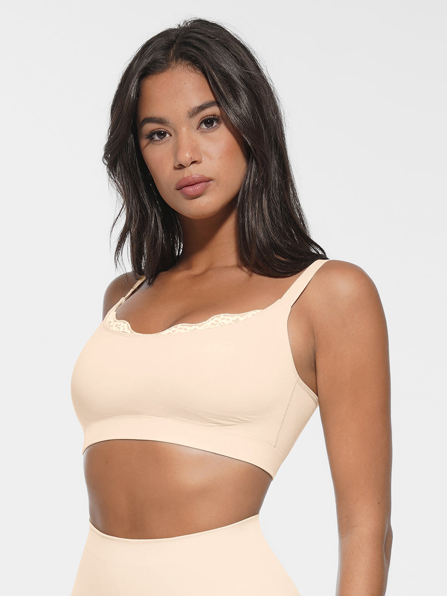 Comfort Lace Bra in nude – alternate front view
