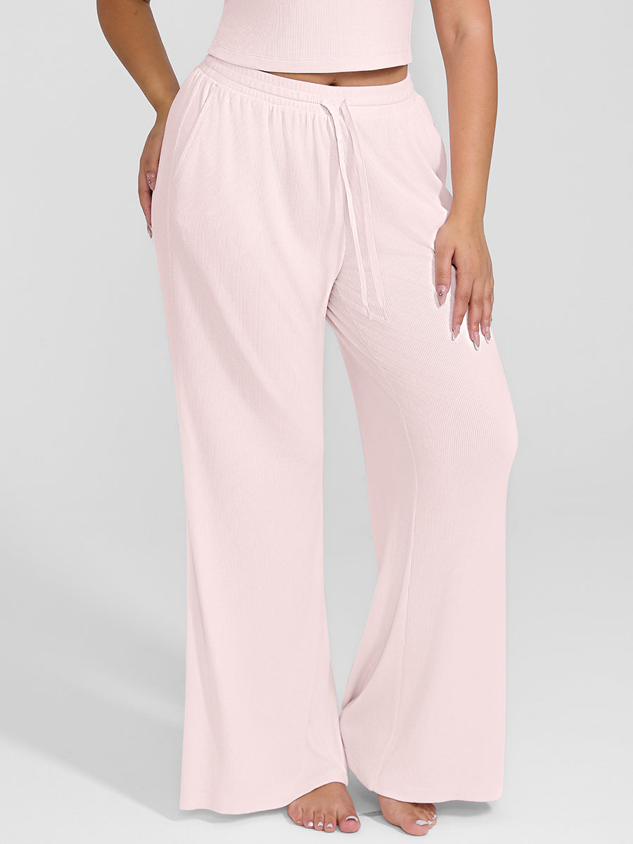 True Comfort Luxe Lounge Pants in pink – alternate front view