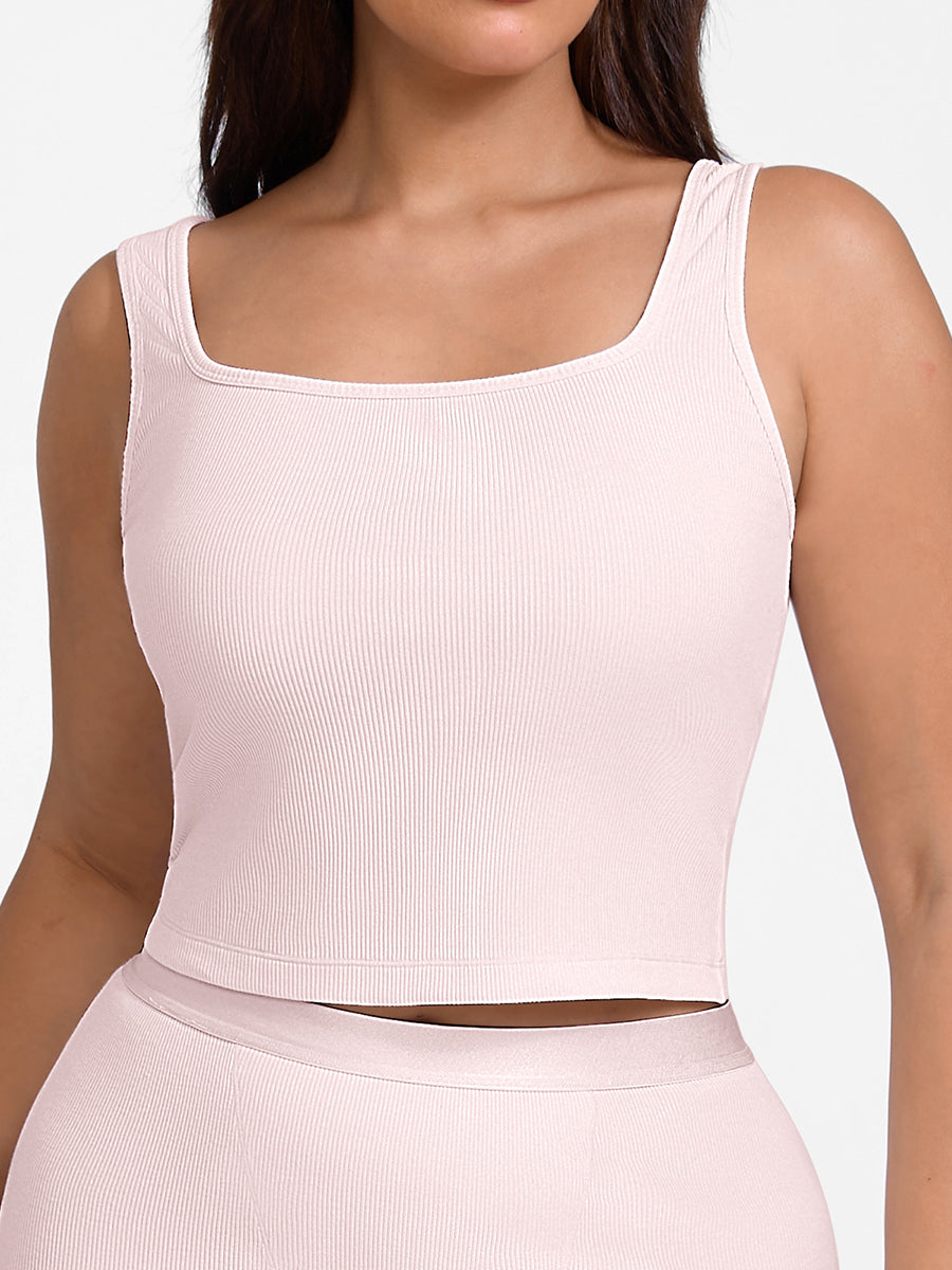 True Comfort Luxe Lounge Top in pink – alternate front view