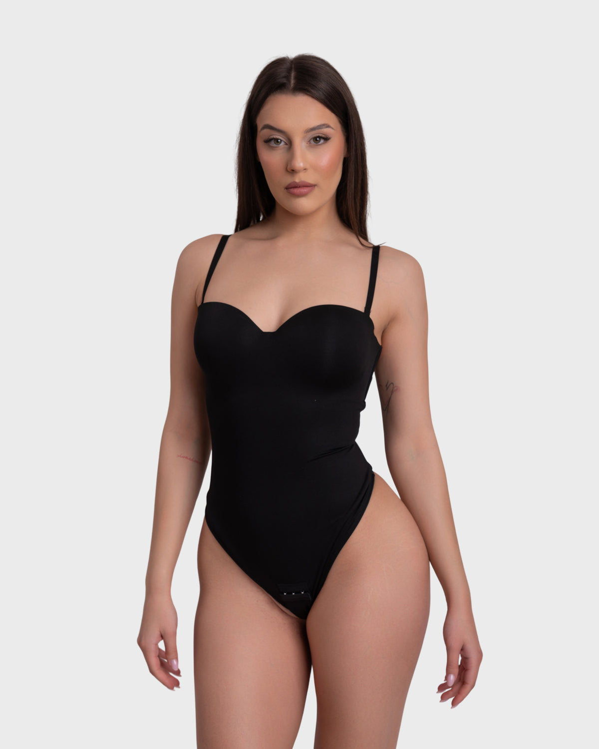Bustier Corset Bodysuit in black – alternate front view