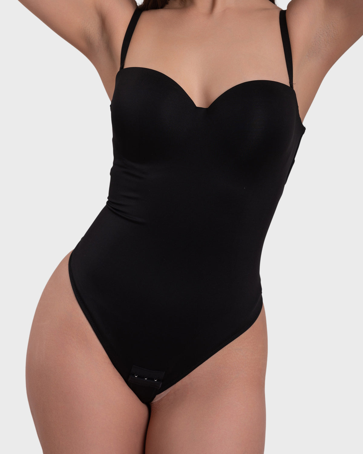 Bustier Corset Bodysuit in black – close-up of the bustier cups
