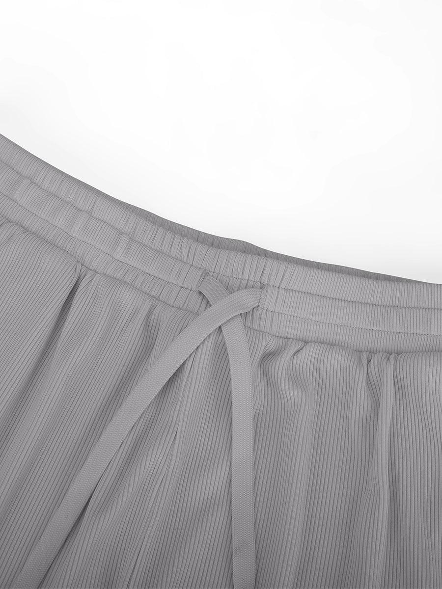 True Comfort Luxe Lounge Pants in grey – close-up of the drawstring waistband
