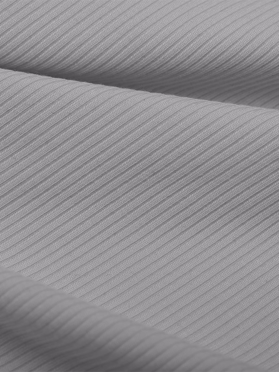 True Comfort Luxe Lounge Pants in grey – close-up of the ribbed fabric