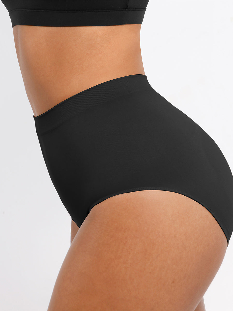 High Waisted Classic Shaping Panties in black – side view
