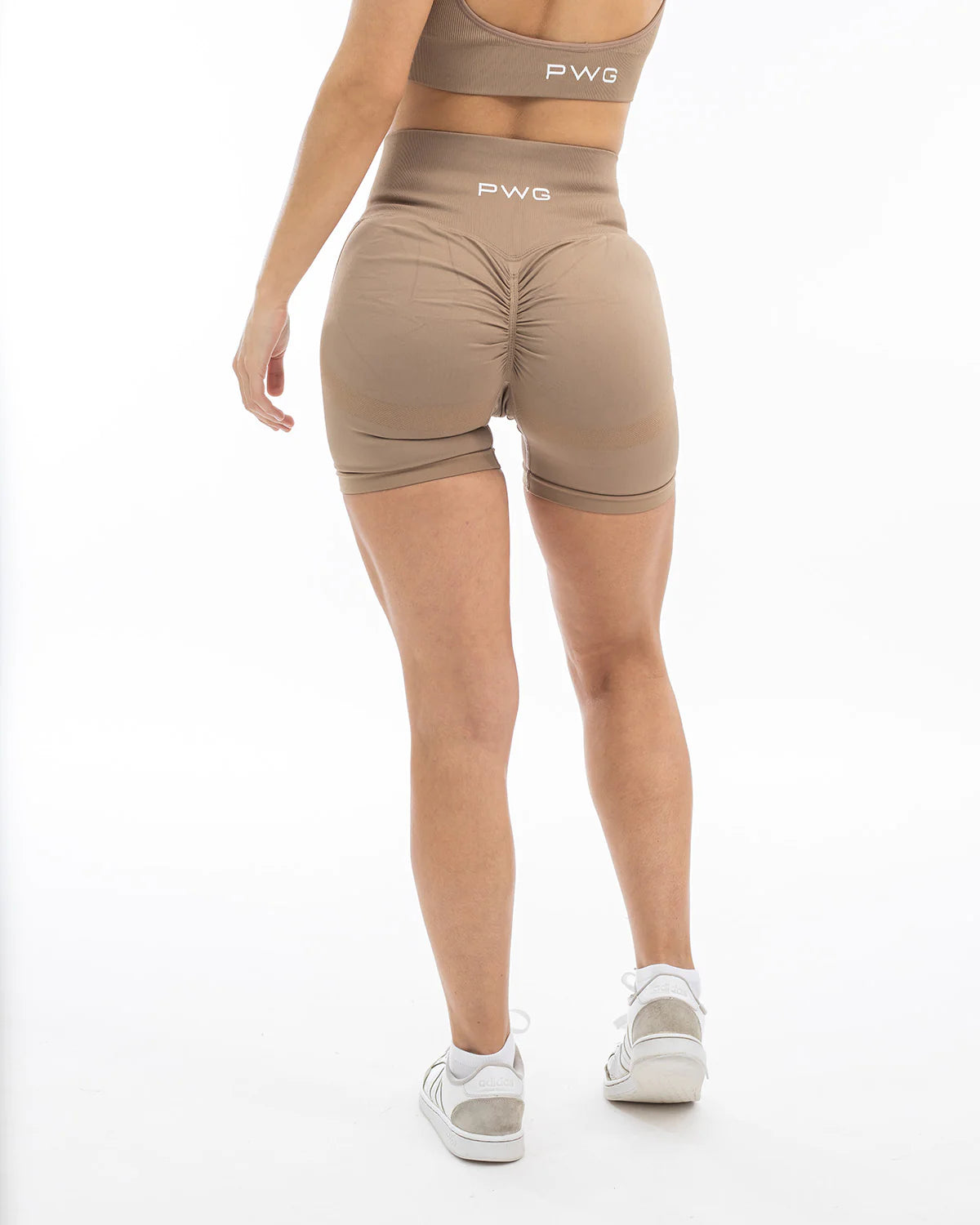 Boost+ High Waisted Scrunch Shorts - Brown