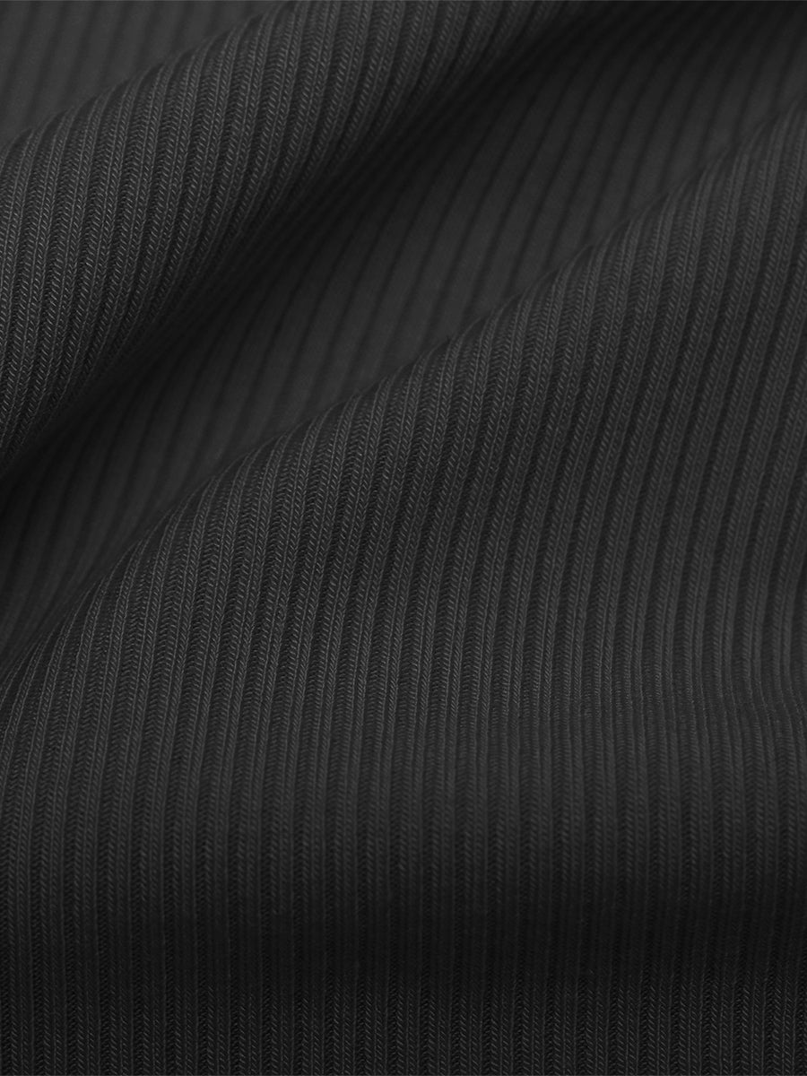 True Comfort Luxe Lounge Pants in black – close-up of the ribbed fabric