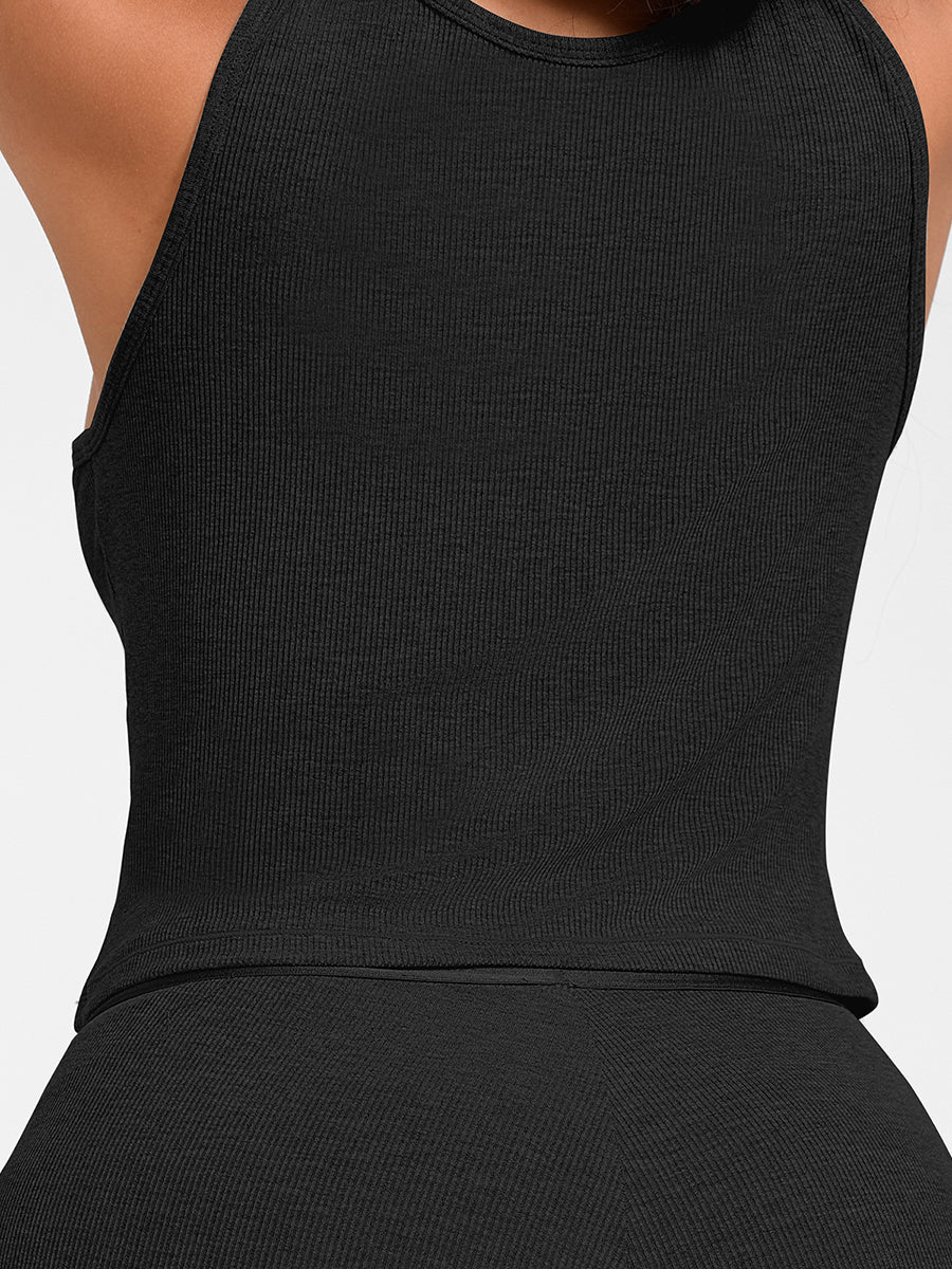 True Comfort Luxe Lounge Top in black – back view