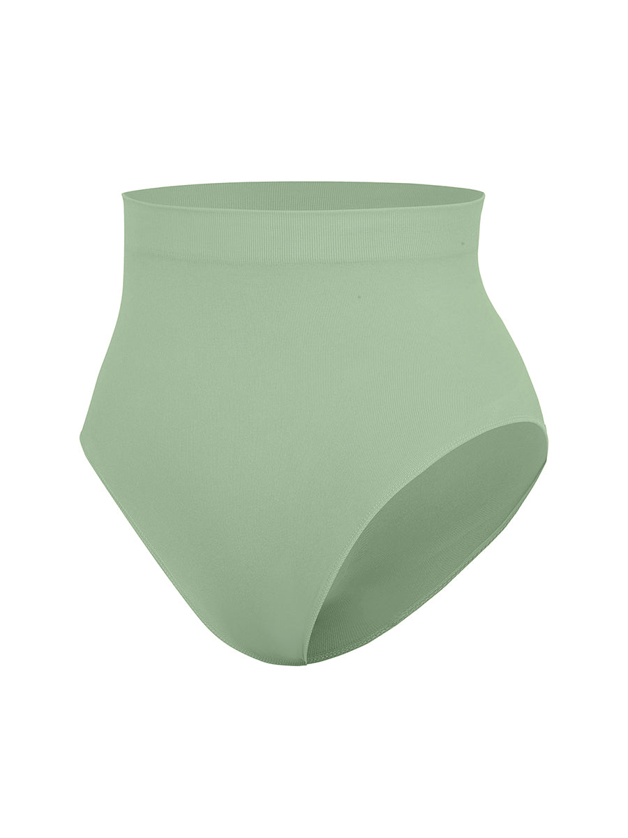 High Waisted Classic Shaping Panties in green – product shot on a plain background (2)