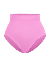 Shop Lily High Waisted Classic Shaping Panties in pink, seamless high-waisted shaping briefs – product shot on a plain background
