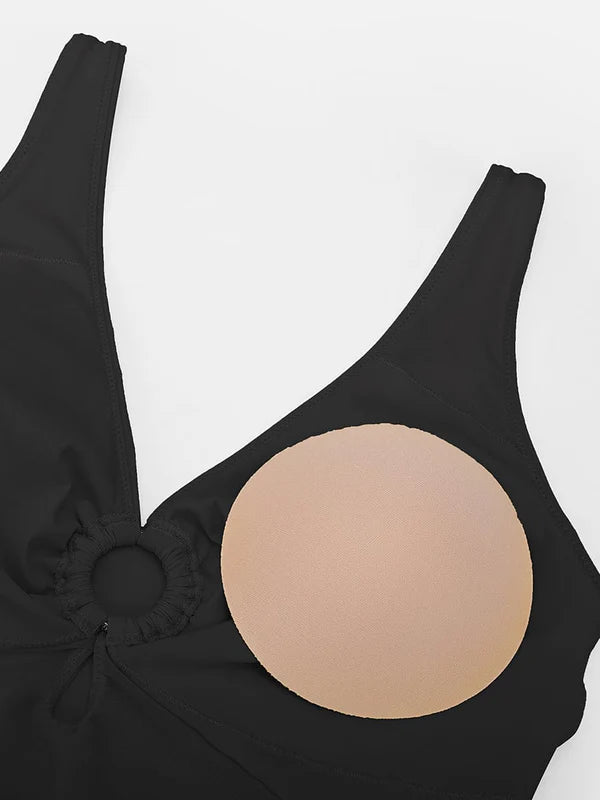 Soleil Sculpt Swimsuit in black – inside view showing the removable cup padding