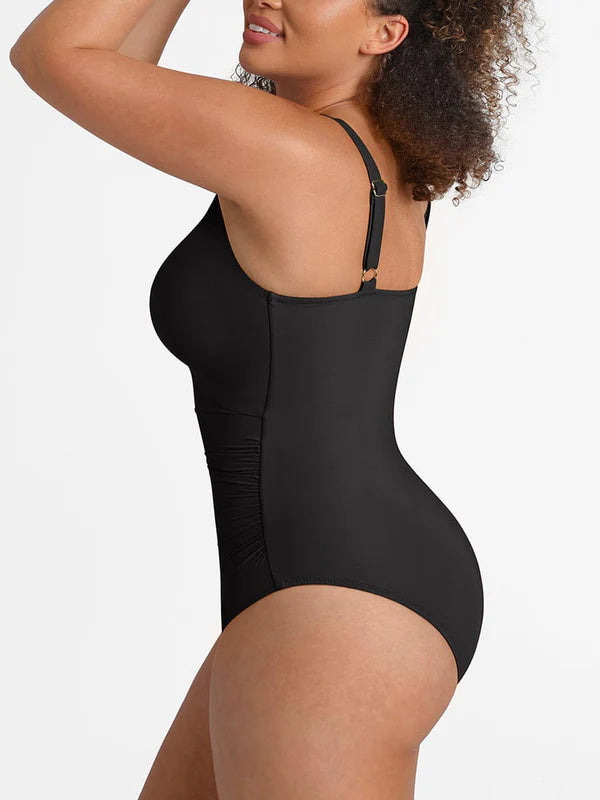 Soleil Sculpt Swimsuit in black – side view
