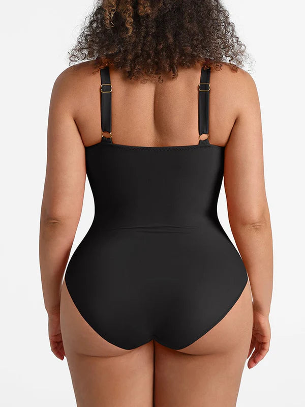 Soleil Sculpt Swimsuit in black – back view