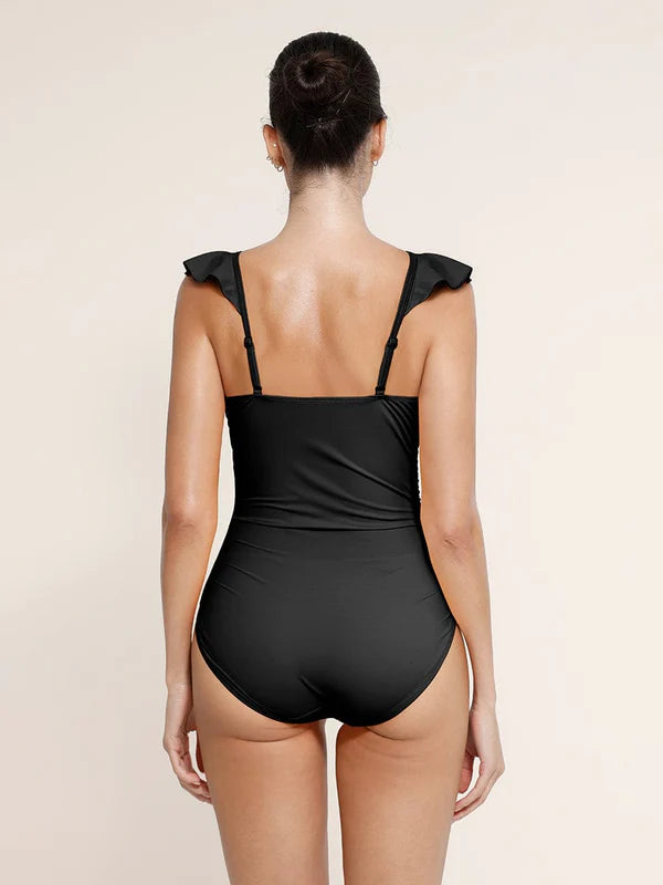 LunaSculpt Shaping Swimsuit in black – back view