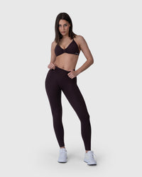 Shop Lily Form Sculpting Leggings in mocha, high-waisted sculpting leggings – full-length front view
