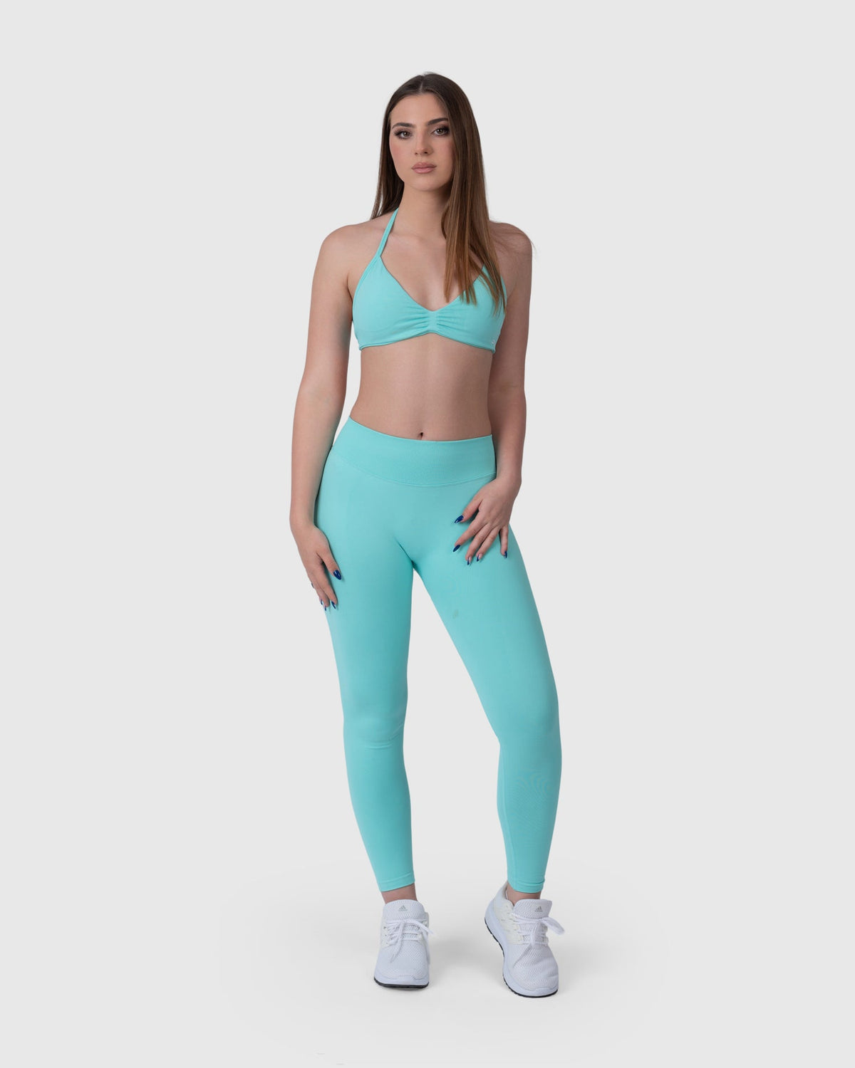 Form Sculpting Leggings in aqua – full-length front view