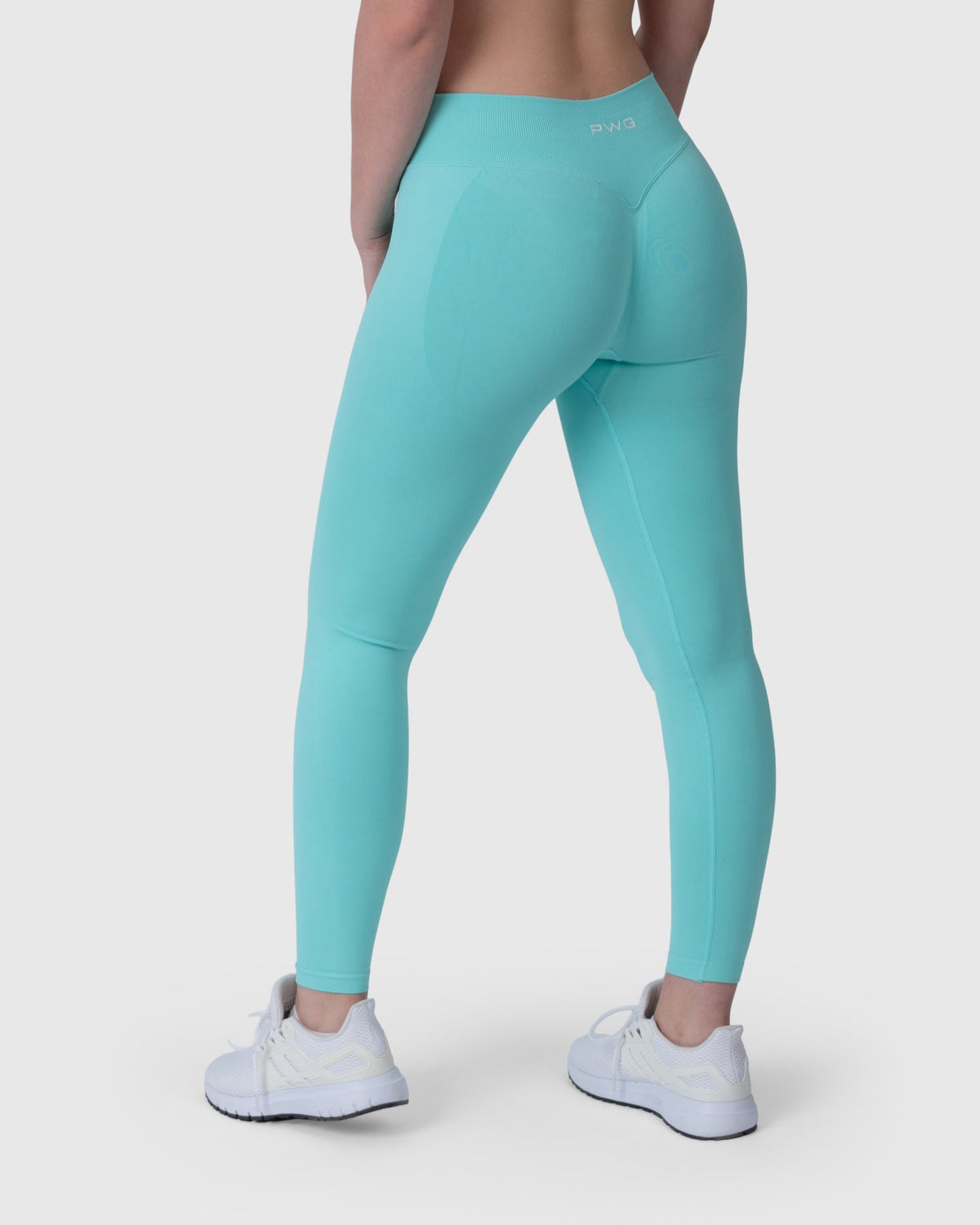 Form Sculpting Leggings in aqua – back three-quarter view