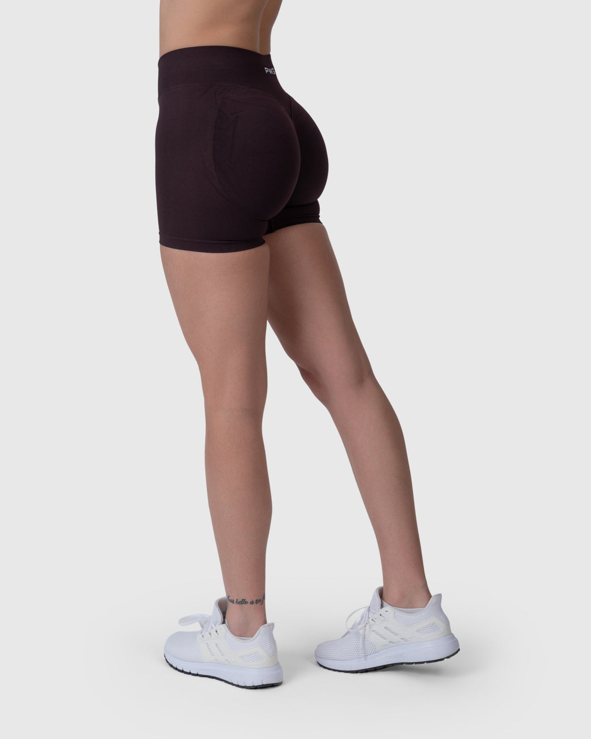 Form Sculpting Shorts in mocha – back three-quarter view