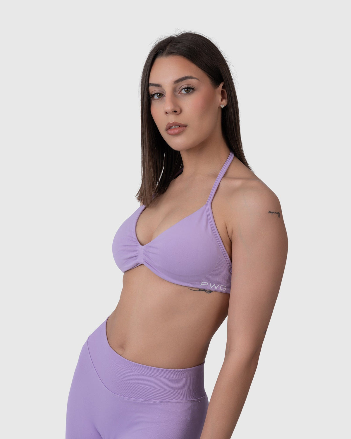 Form Backless Bra in lavender – alternate three-quarter view