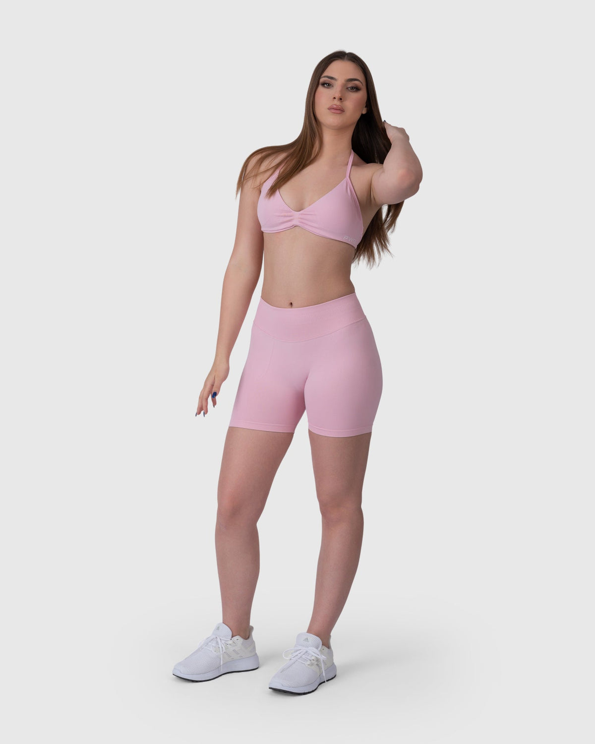 Form Sculpting Shorts in pink – full-length front view