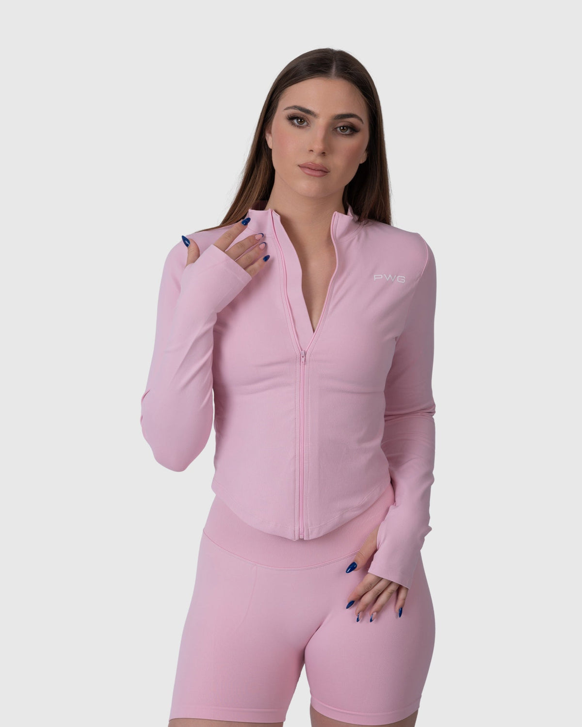 Form Zip Jacket in pink – alternate front view