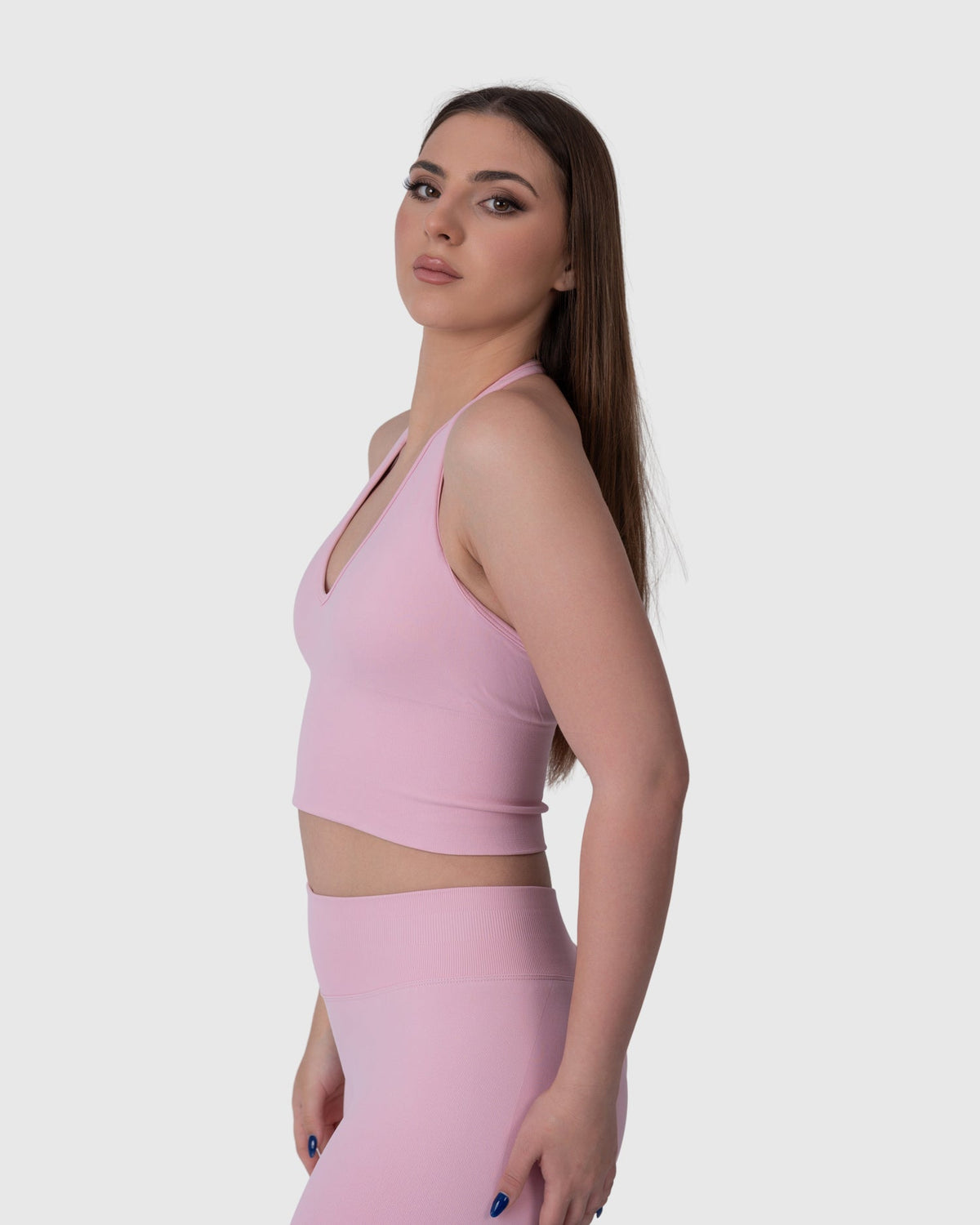 Form Halter Top in pink – three-quarter view