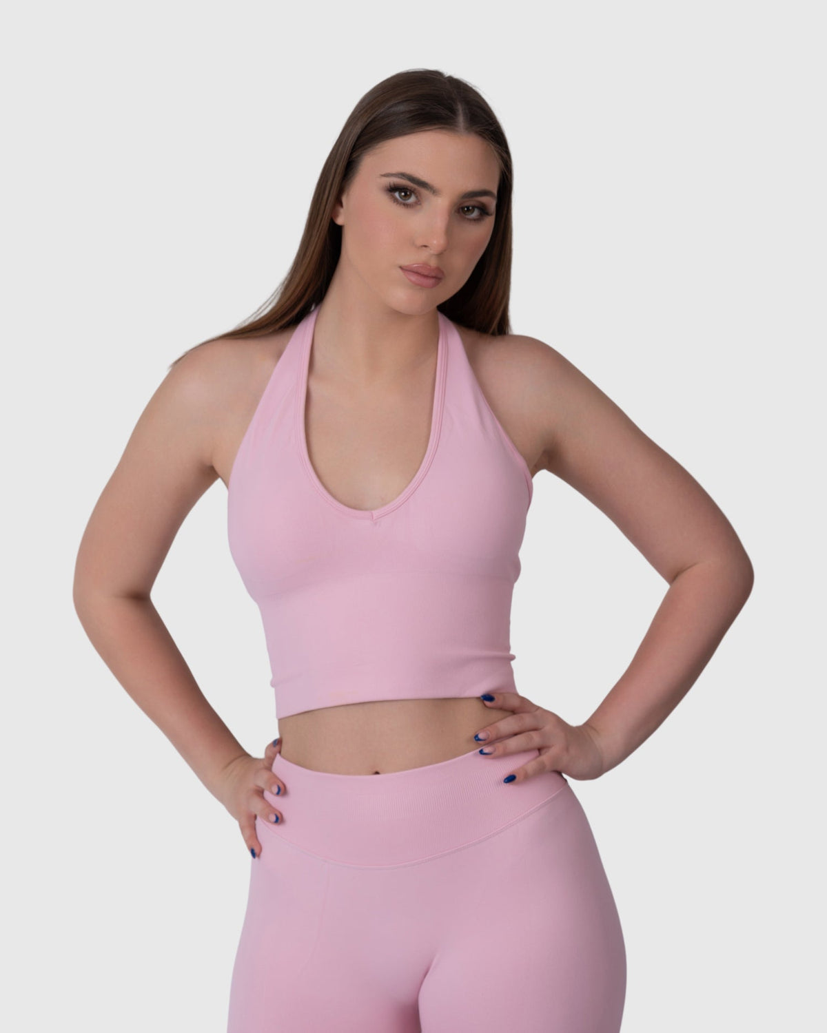 Form Halter Top in pink – alternate front view