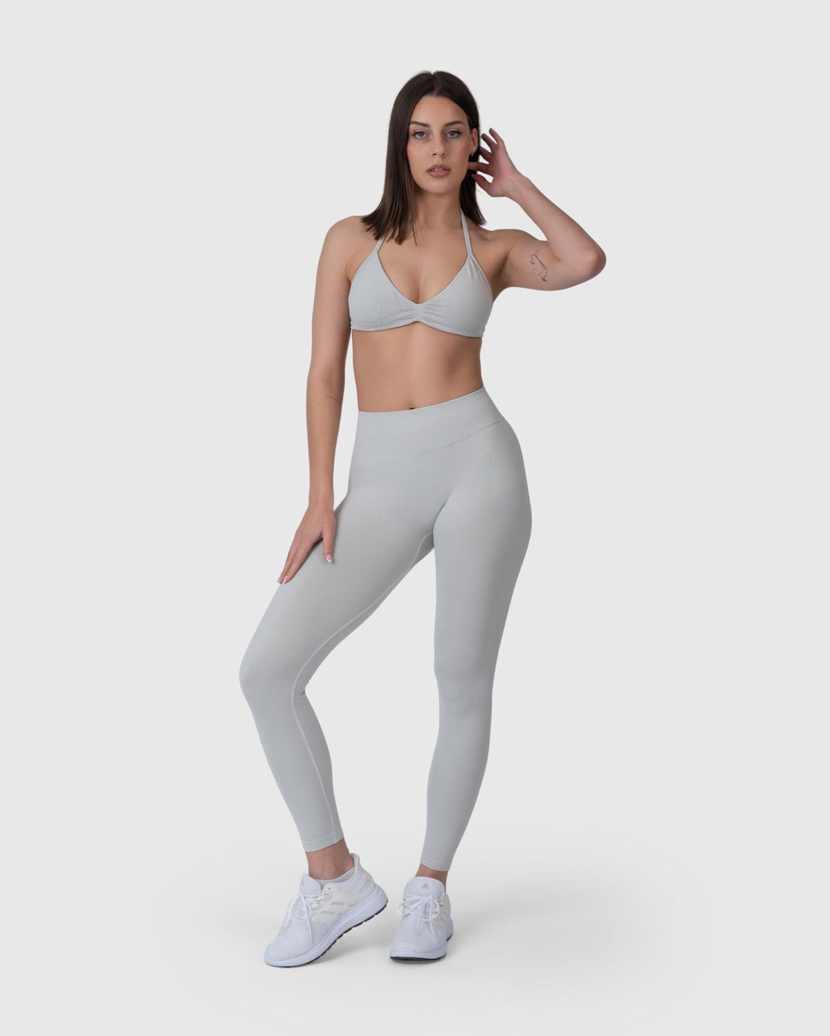 Form Sculpting Leggings in light grey – full-length front view
