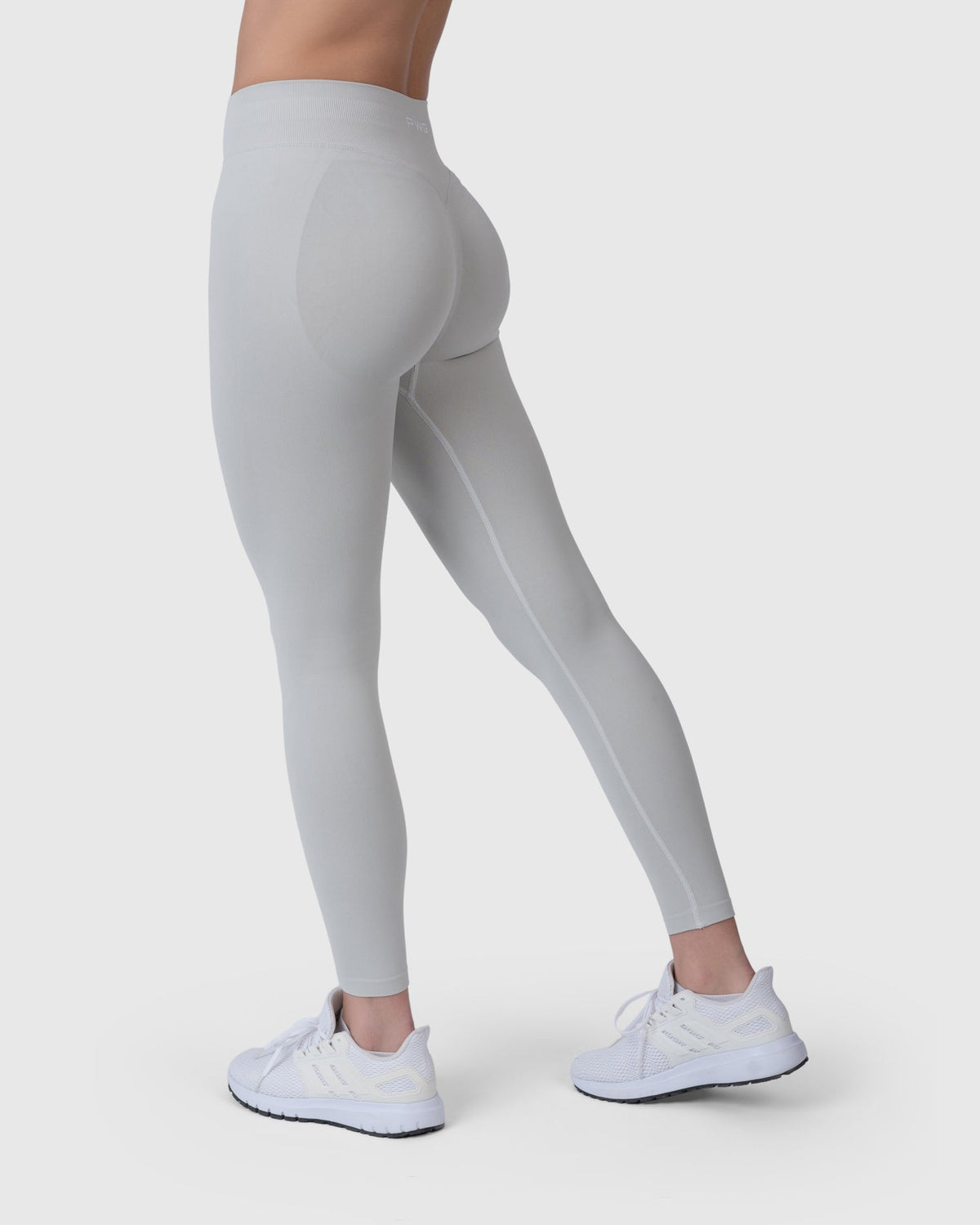 Shop Lily Form Sculpting Leggings in light grey, high-waisted sculpting leggings – front view