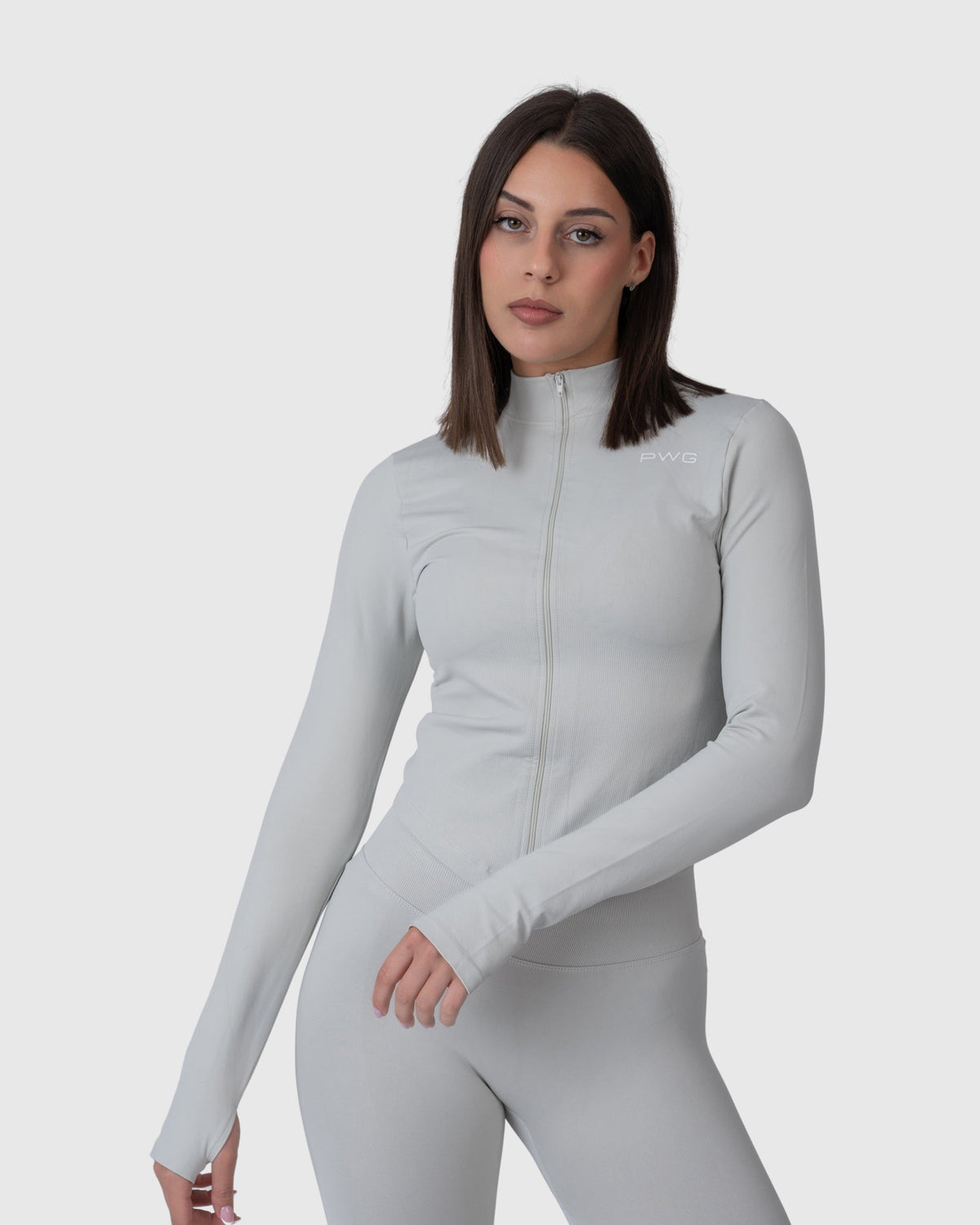 Form Zip Jacket in light grey – front view