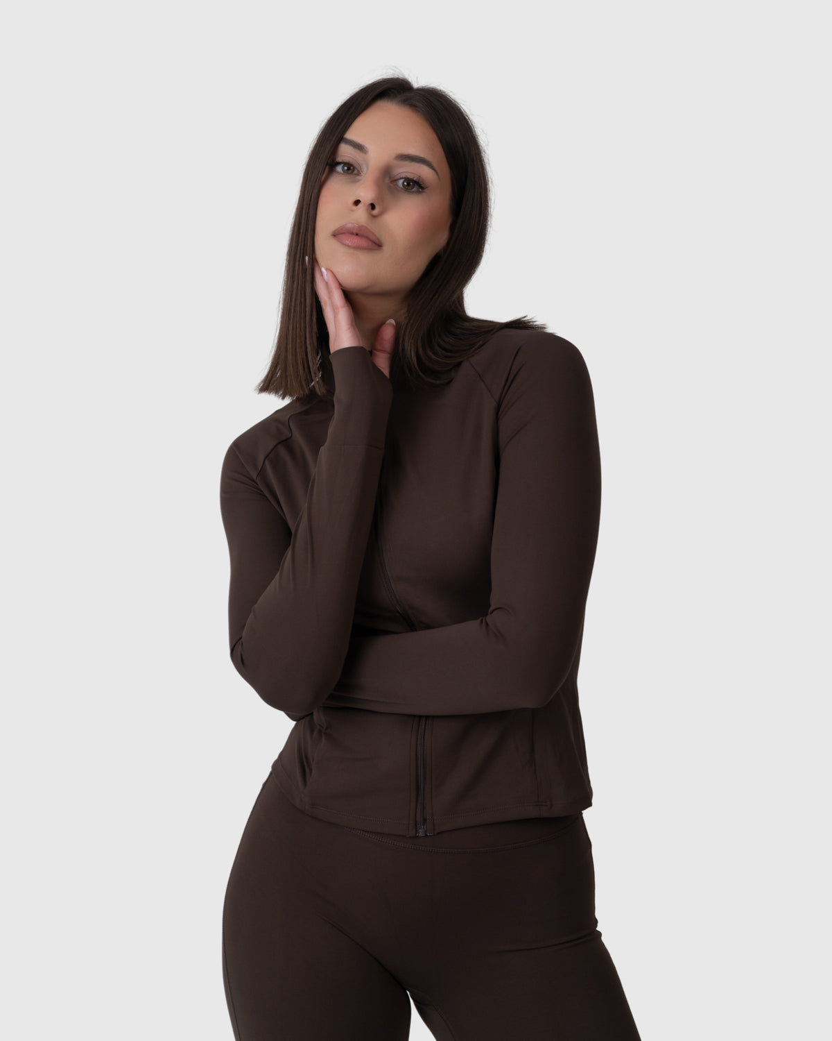 Align Soft Sculpt Jacket in espresso – three-quarter view