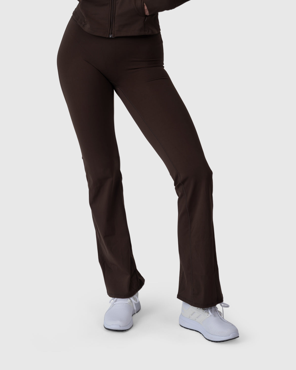 Shop Lily Align Soft Flared Leggings in espresso, high-waisted flared leggings – front view