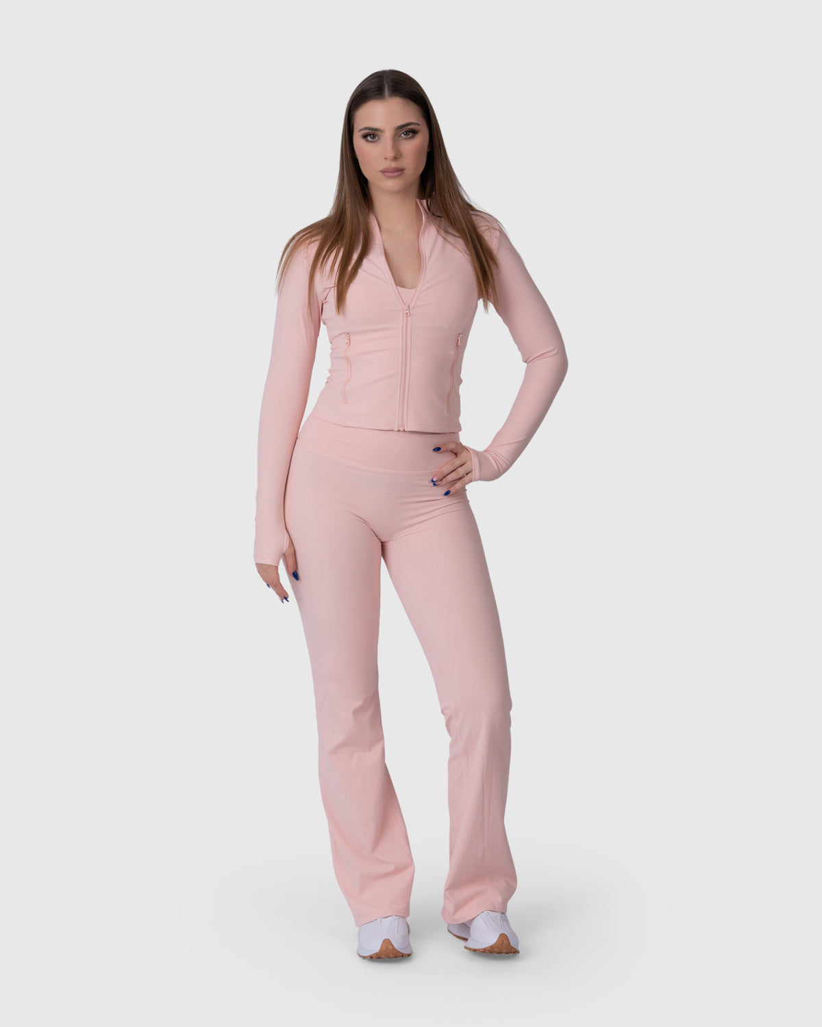 Align Soft Flared Leggings in rose – full-length front view