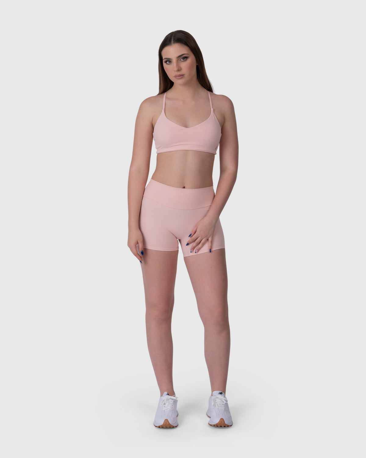 Align Soft Shorts in pink – full-length front view