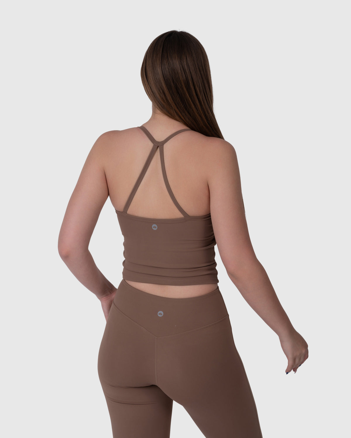 Align Racer Back Top in caramel – back view