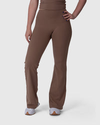 Shop Lily Align Soft Flared Leggings in caramel, high-waisted flared leggings – front view