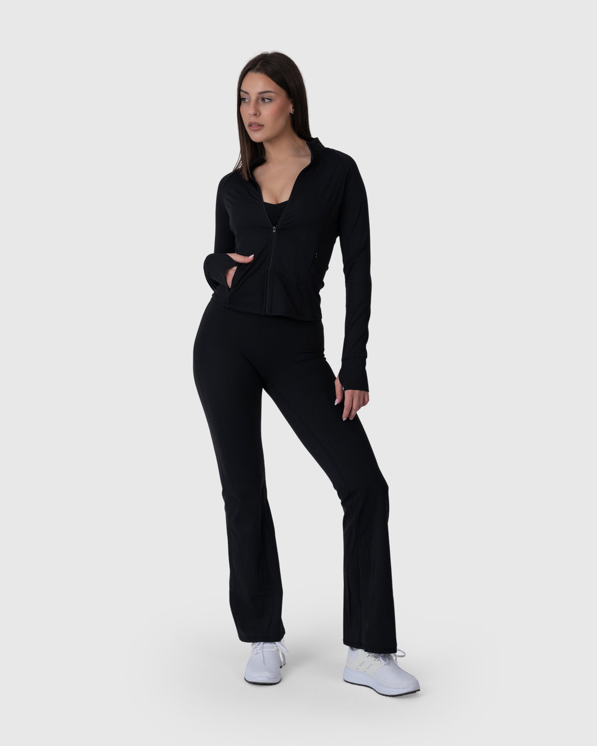 Align Soft Sculpt Jacket in black – full-length front view