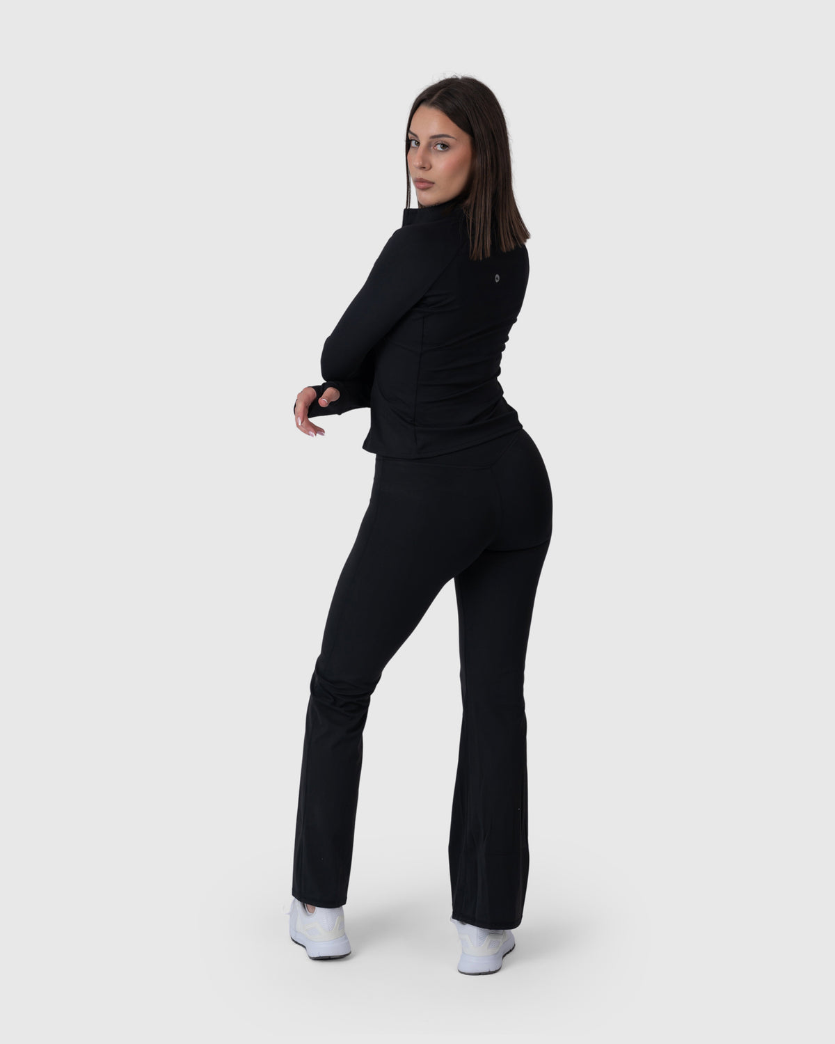 Align Soft Sculpt Jacket in black – full-length three-quarter view