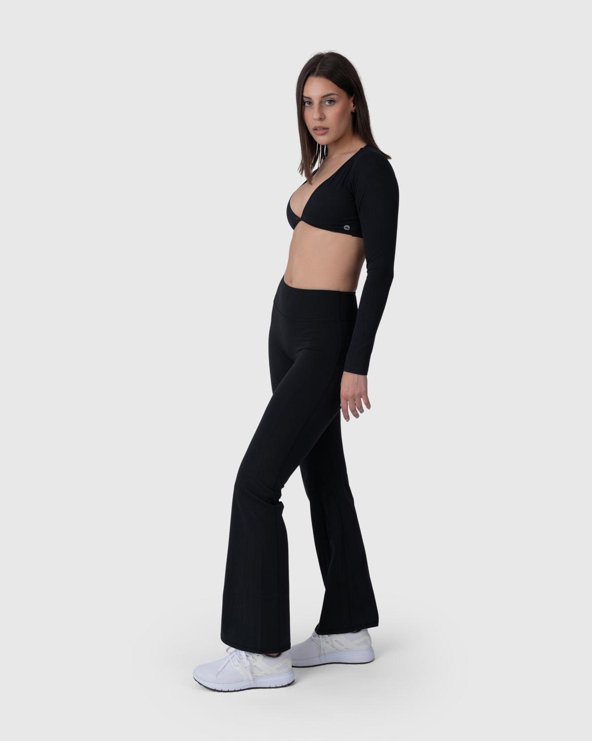Align Soft Flared Leggings in black – full-length front view
