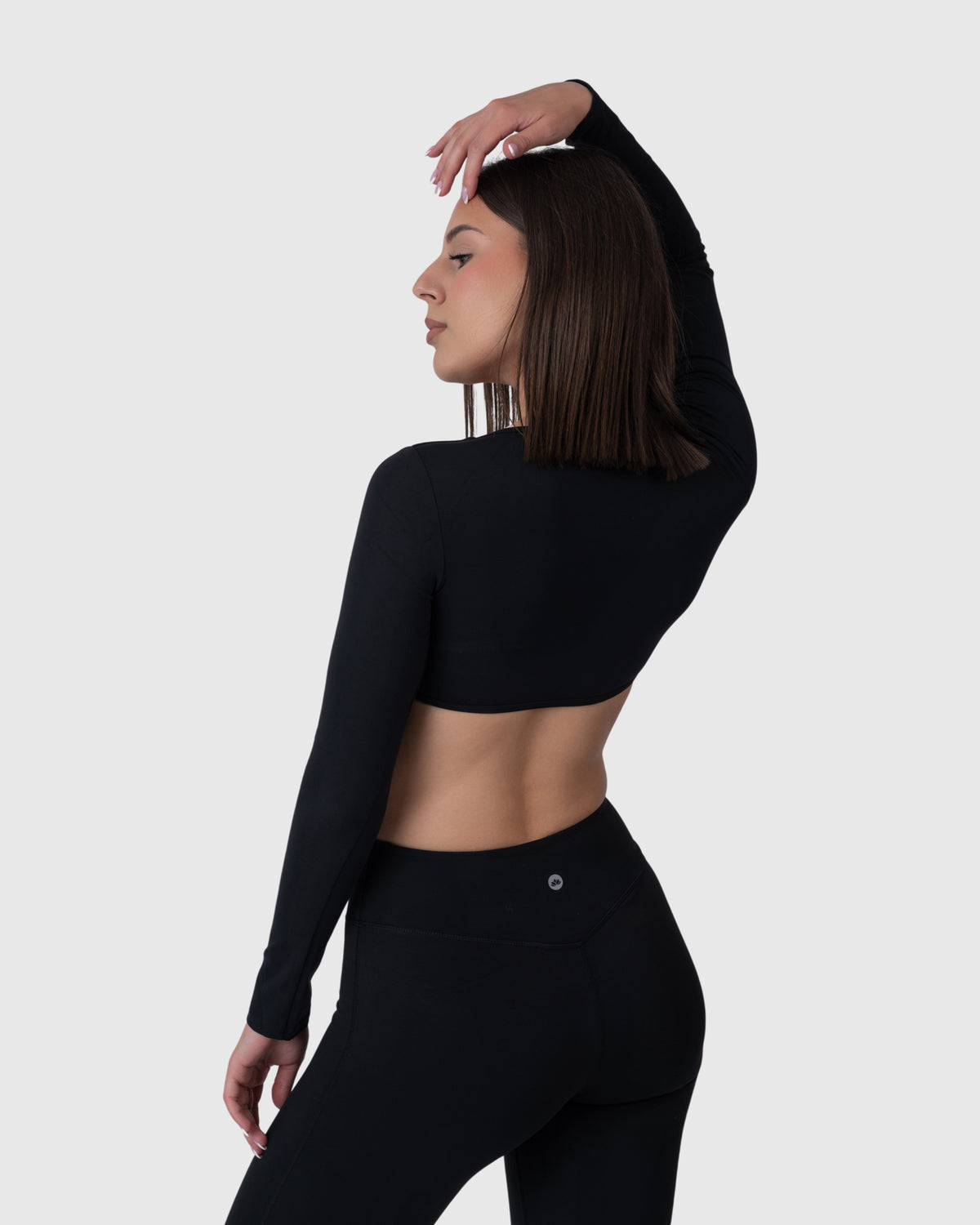 Align Soft Long Sleeve Top in black – back three-quarter view