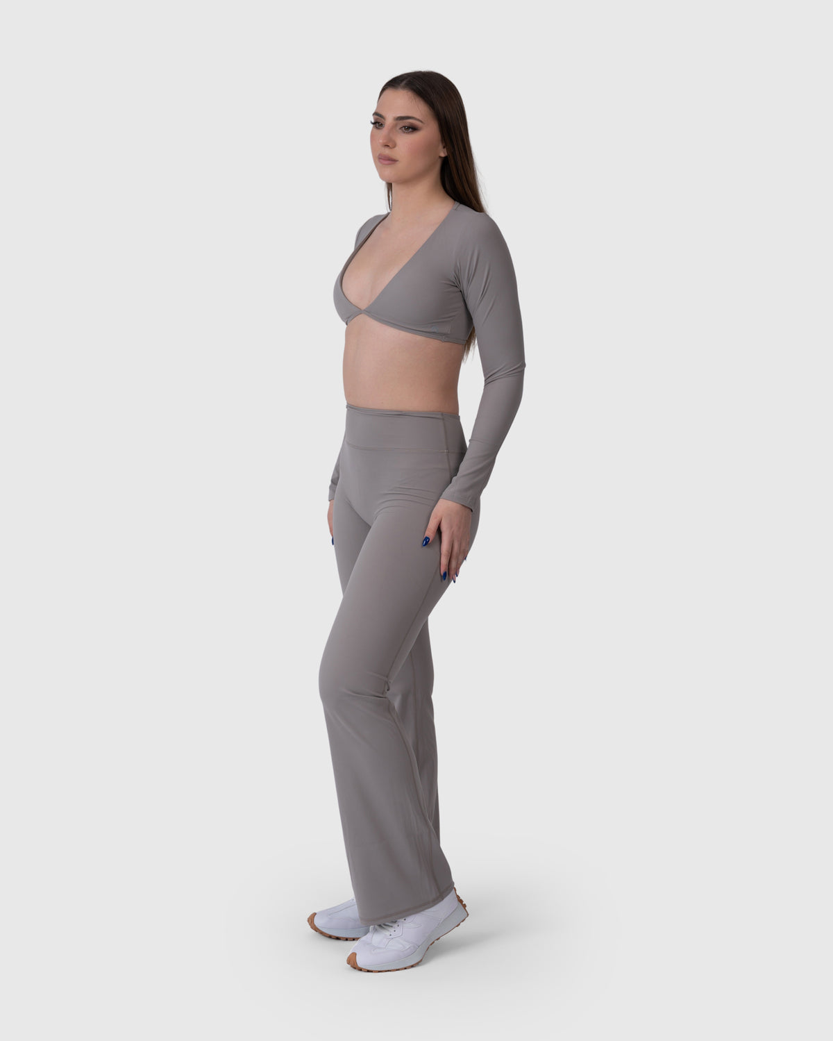 Align Soft Flared Leggings in grey – full-length front view